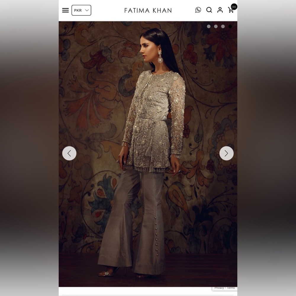 Fatima khan EMBROIDERED SILVER GREY shalwar kameez - Picture 4 of 13